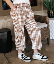 BY Falakka Woodsmoke Check Crop Pants 20813083 - Southern Soule Designs