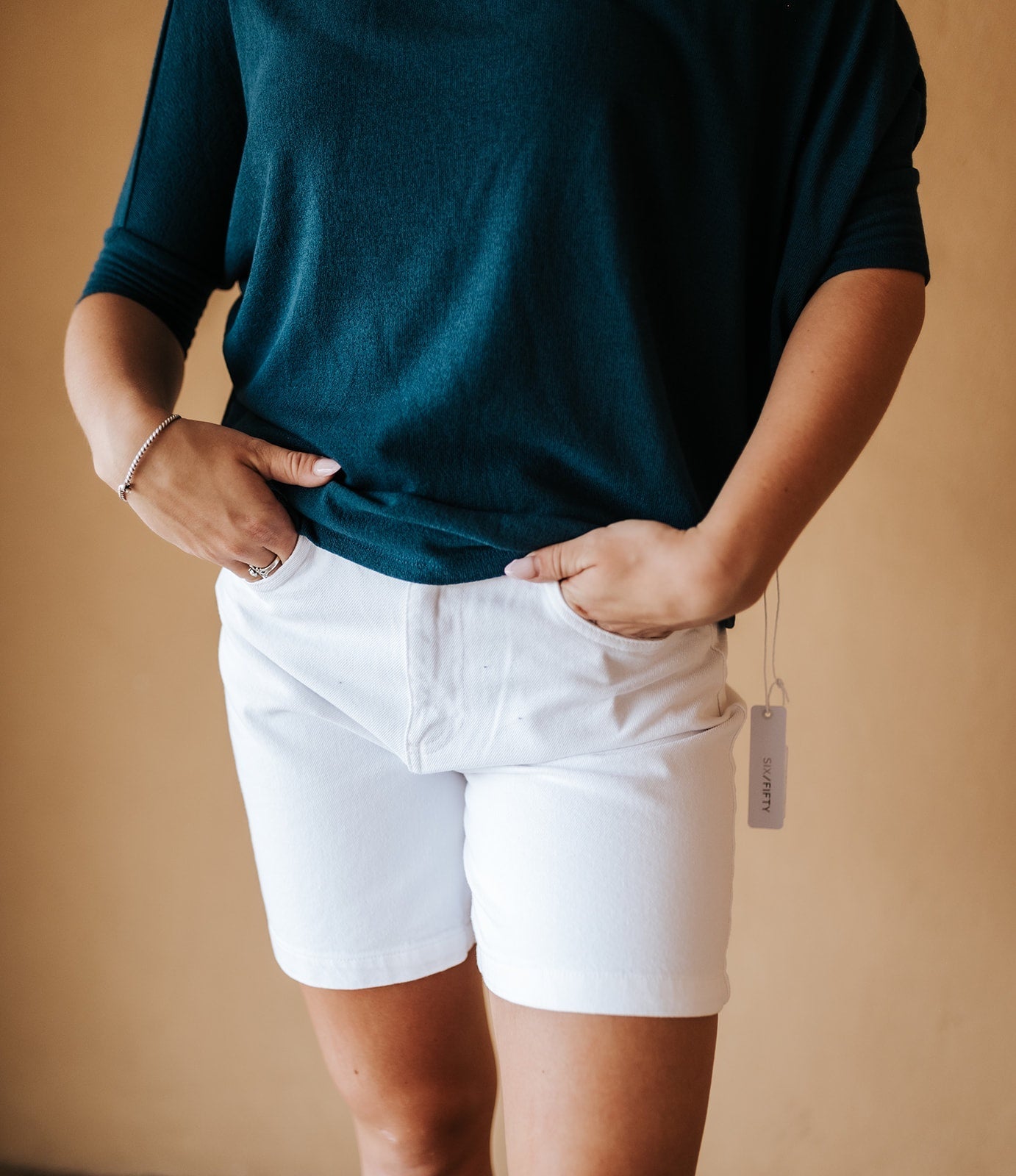 BY Kannia Optical White Shorts 20818967 - Southern Soule Designs