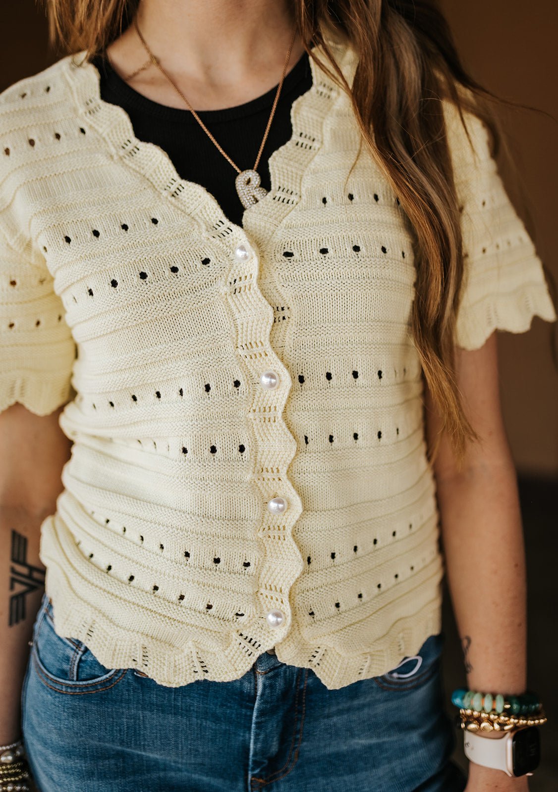 BY Naski Flan Short Sleeve Cardigan 20818889 - Southern Soule Designs
