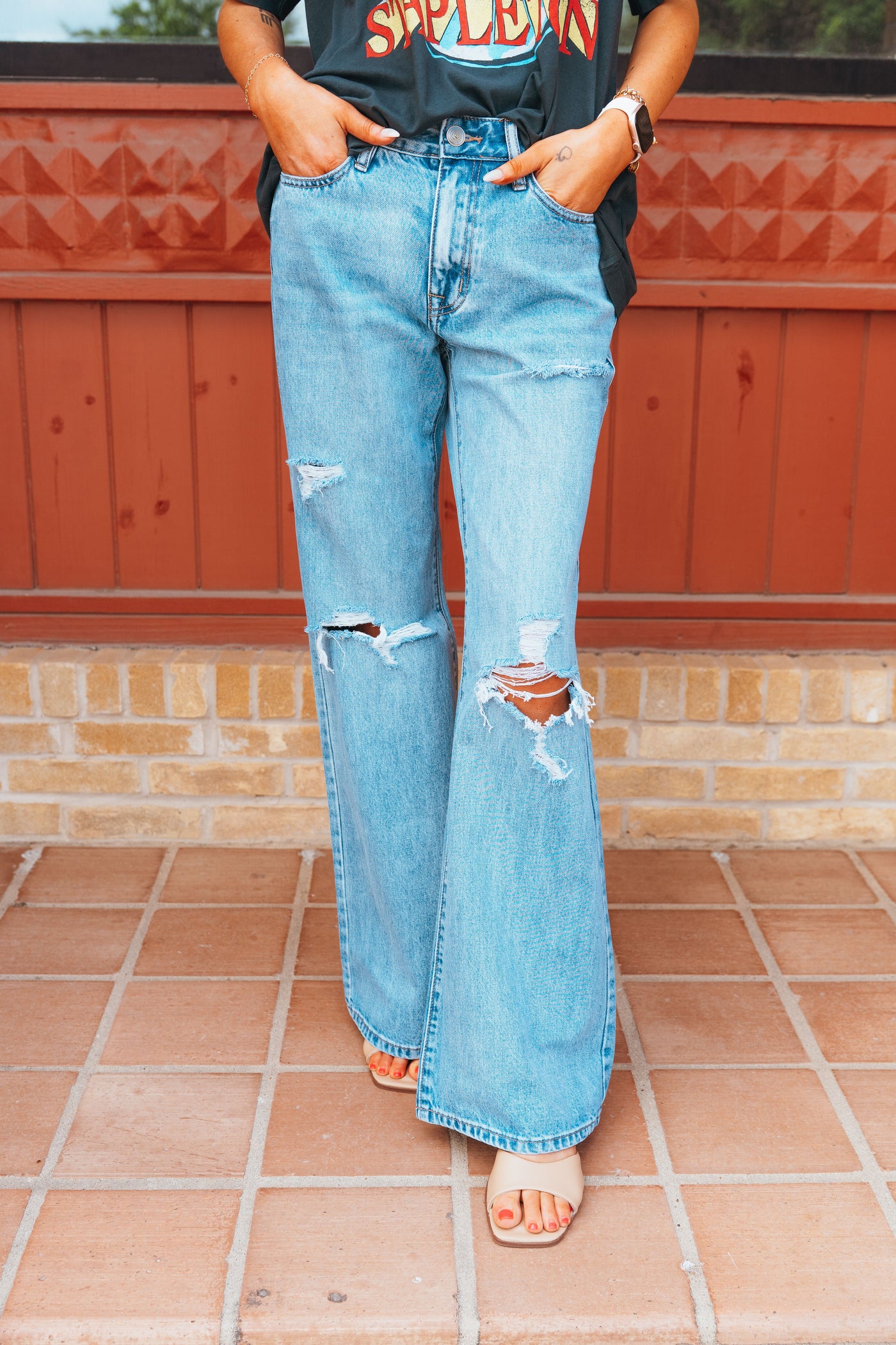 BW6HD03998 Lt Washed Wide Leg