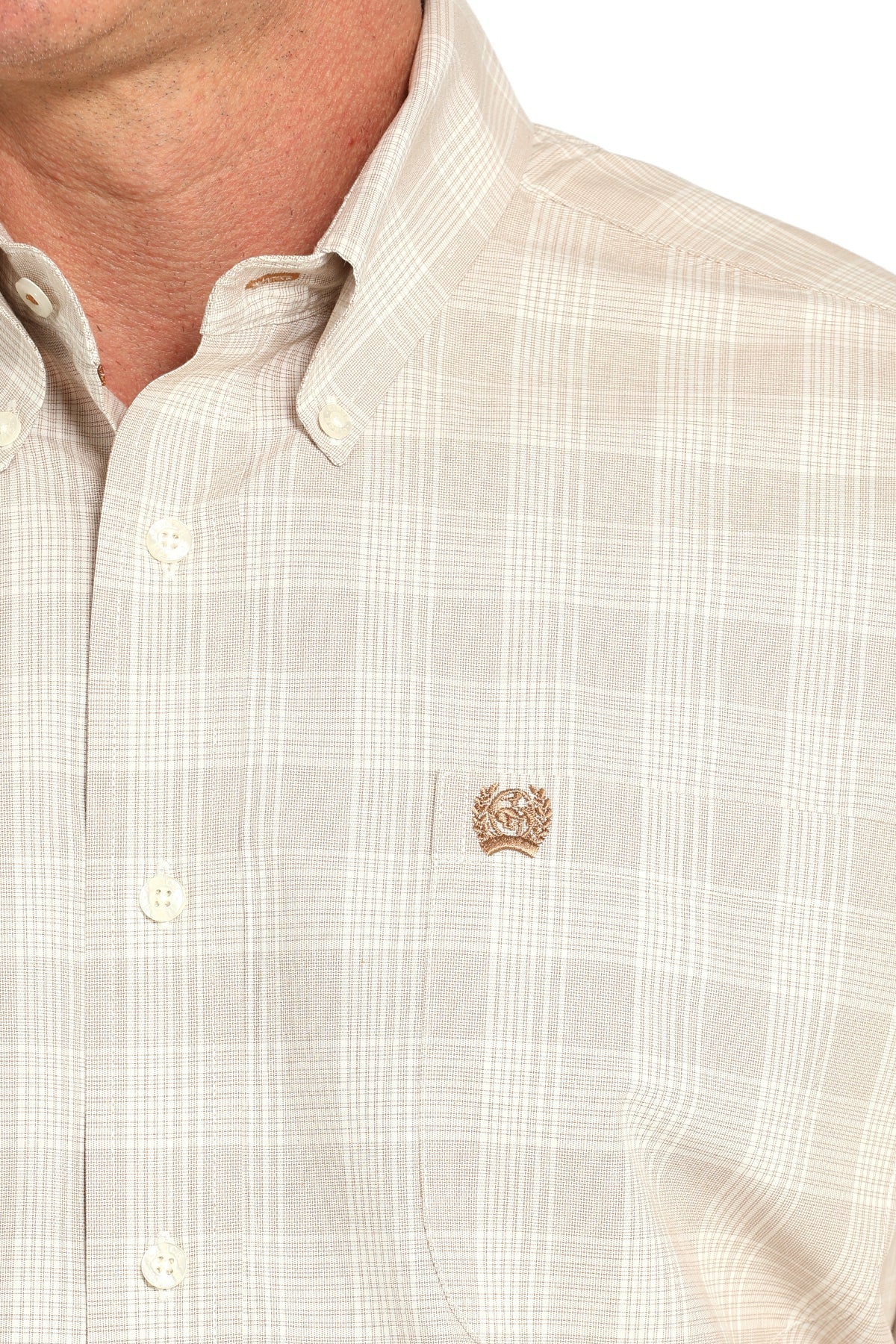 Cinch Men's Plaid Short Sleeve Shirt Khaki MTW1111489