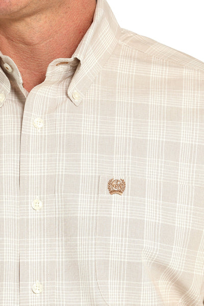 Cinch Men's Plaid Short Sleeve Shirt Khaki MTW1111489