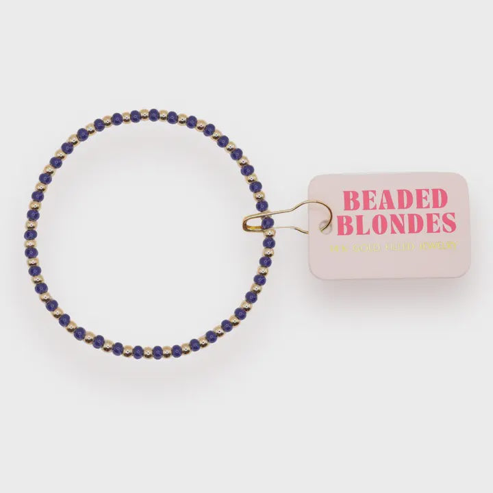 Demi Gold Bracelet in Navy