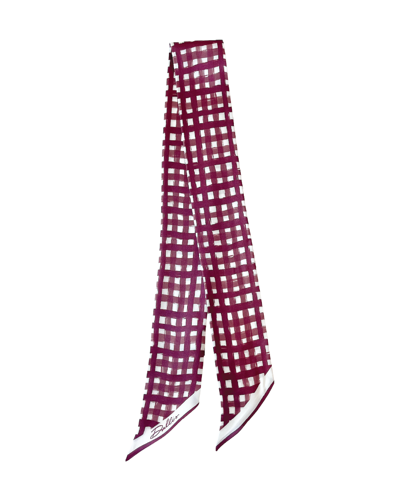 Burgundy Tailgate Check Twilly - TW-TC-BU