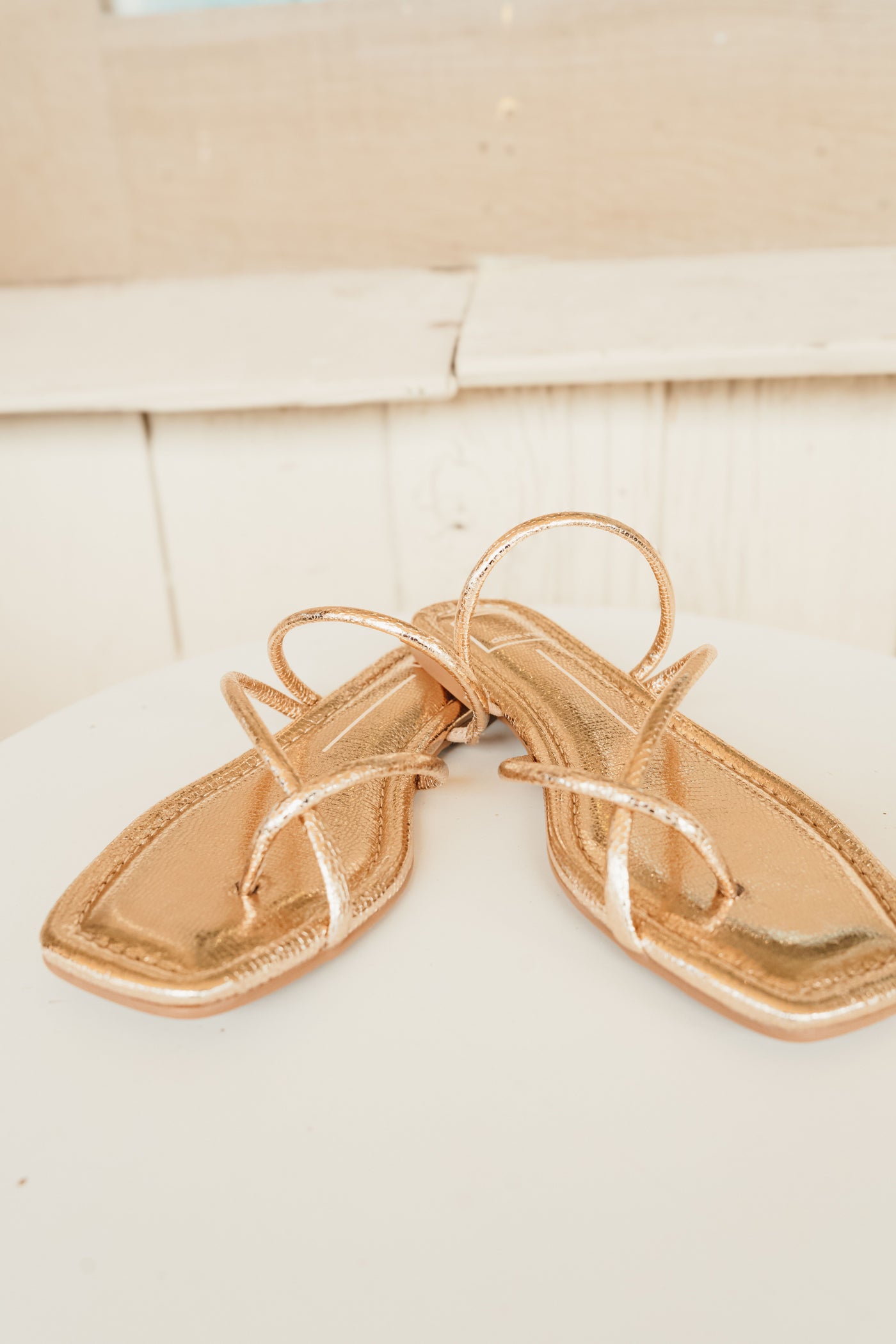 Leanna Dark Gold Crackled Stella Sandal