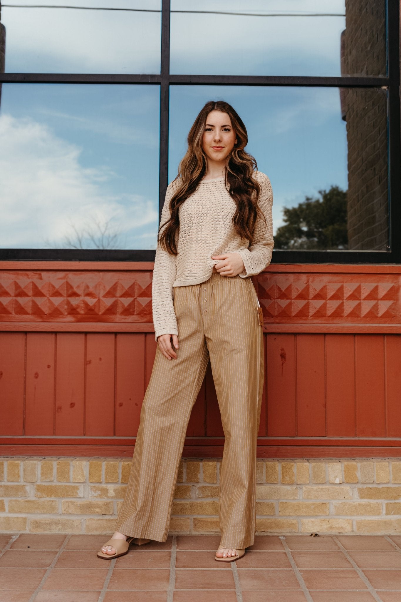 Camel Stripe PJ Style Pants BRP3200 - 1 - Southern Soule Designs