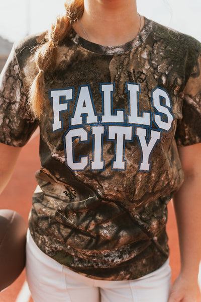 Camo Falls City Spirit Tee - Southern Soule Designs