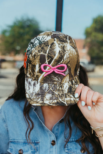 Camo Pink Bow Trucker Hat - Southern Soule Designs