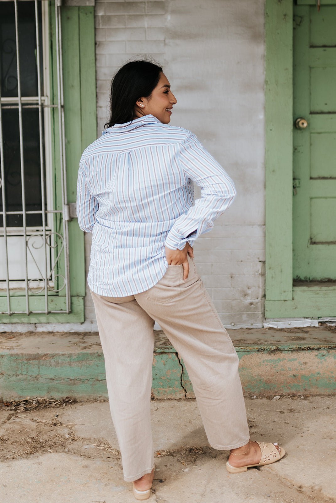 Campus Blue Striped Galina Long Sleeve Top - Southern Soule Designs
