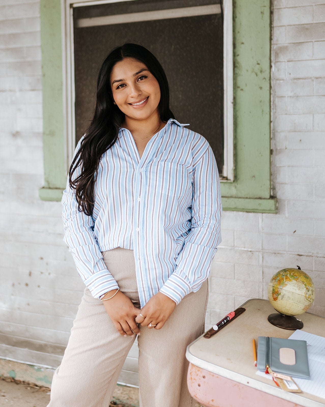 Campus Blue Striped Galina Long Sleeve Top - Southern Soule Designs