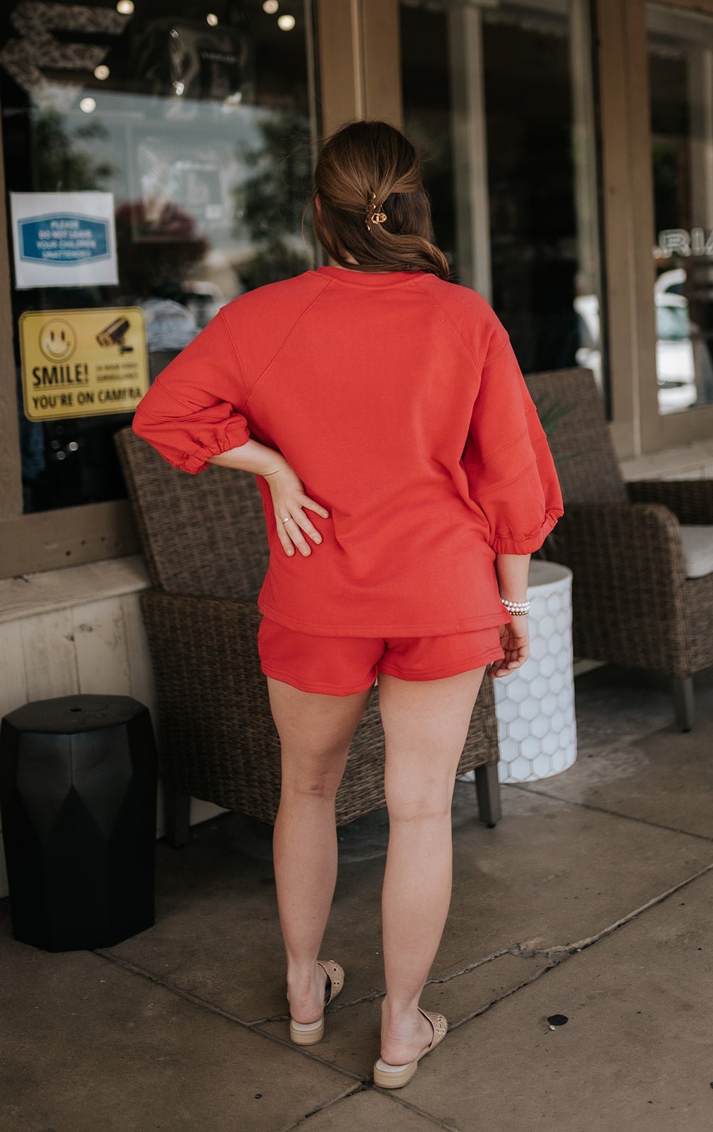 Candy Red French Terry Shorts P6447 - Southern Soule Designs