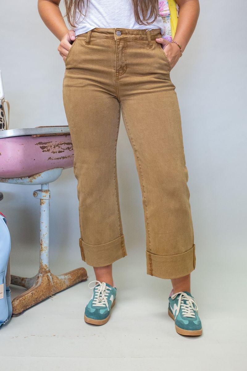 Cappuccino HR Wide - Cuffed Pants - Southern Soule Designs