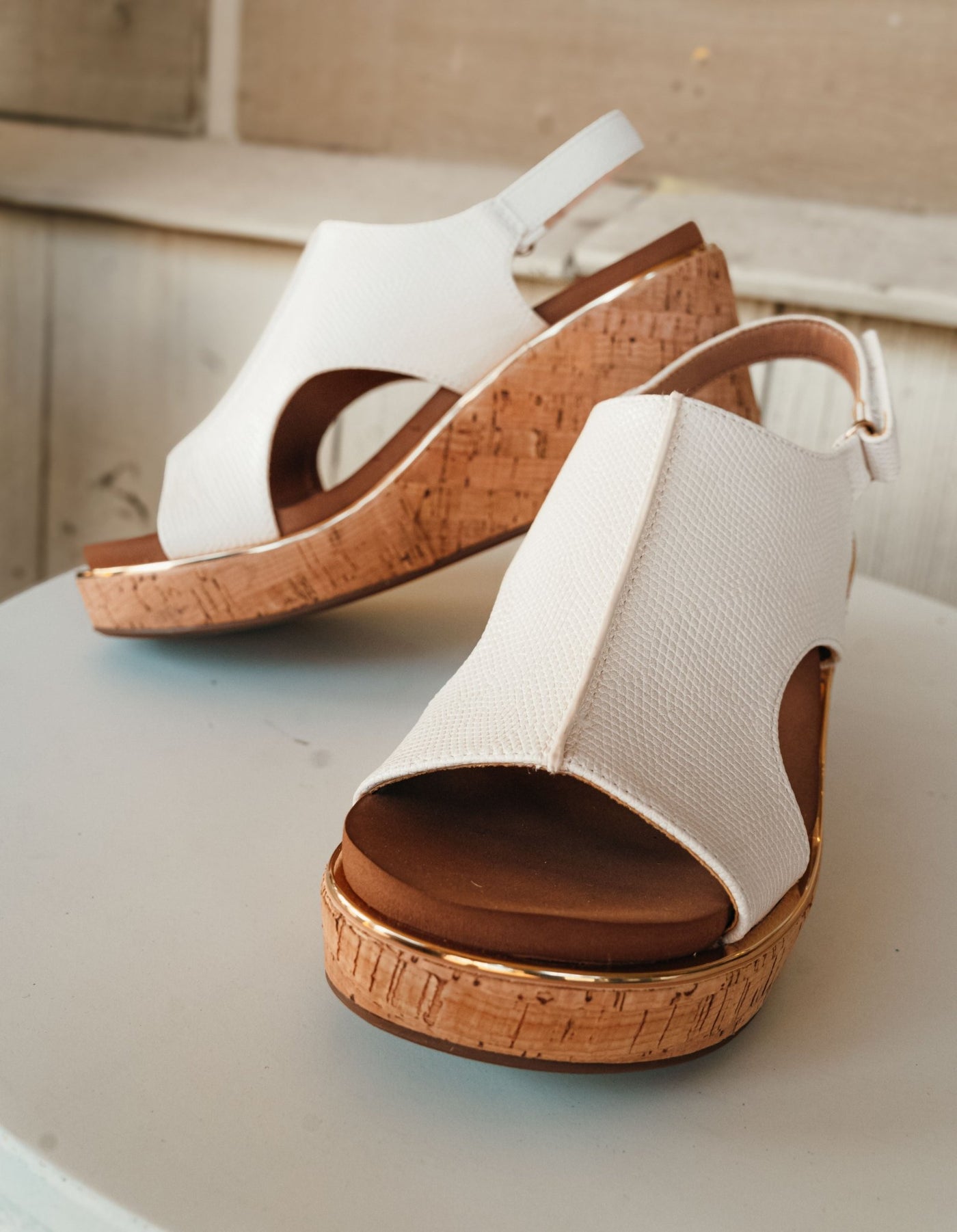 Carley Ivory Lizard 2 Wedge - Southern Soule Designs