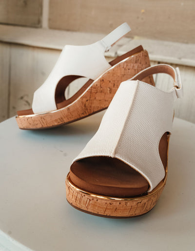 Carley Ivory Lizard 2 Wedge - Southern Soule Designs