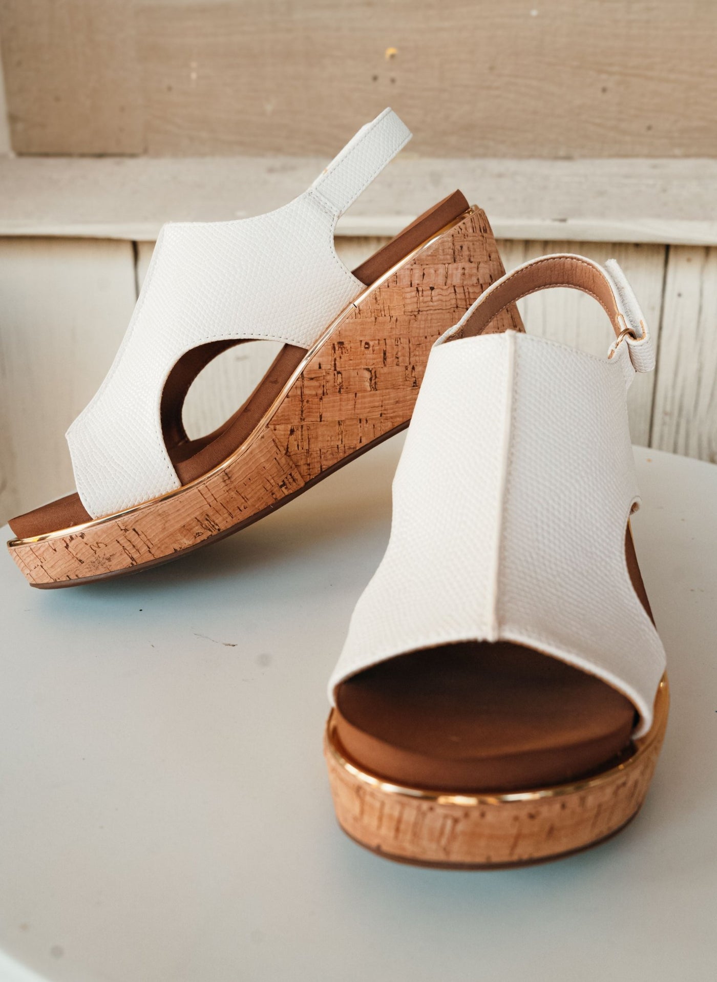 Carley Ivory Lizard 2 Wedge - Southern Soule Designs