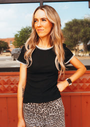 Cassis Rib Tee Black ZT252708 - Southern Soule Designs