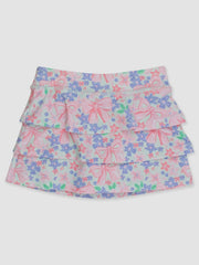 Girls Bow Blooms Tiered Active Skort