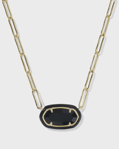 KS Elisa Paperclip Frame Gold Necklace