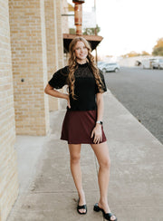 Chablis Mini Skirt Merlot ZK254561 - Southern Soule Designs