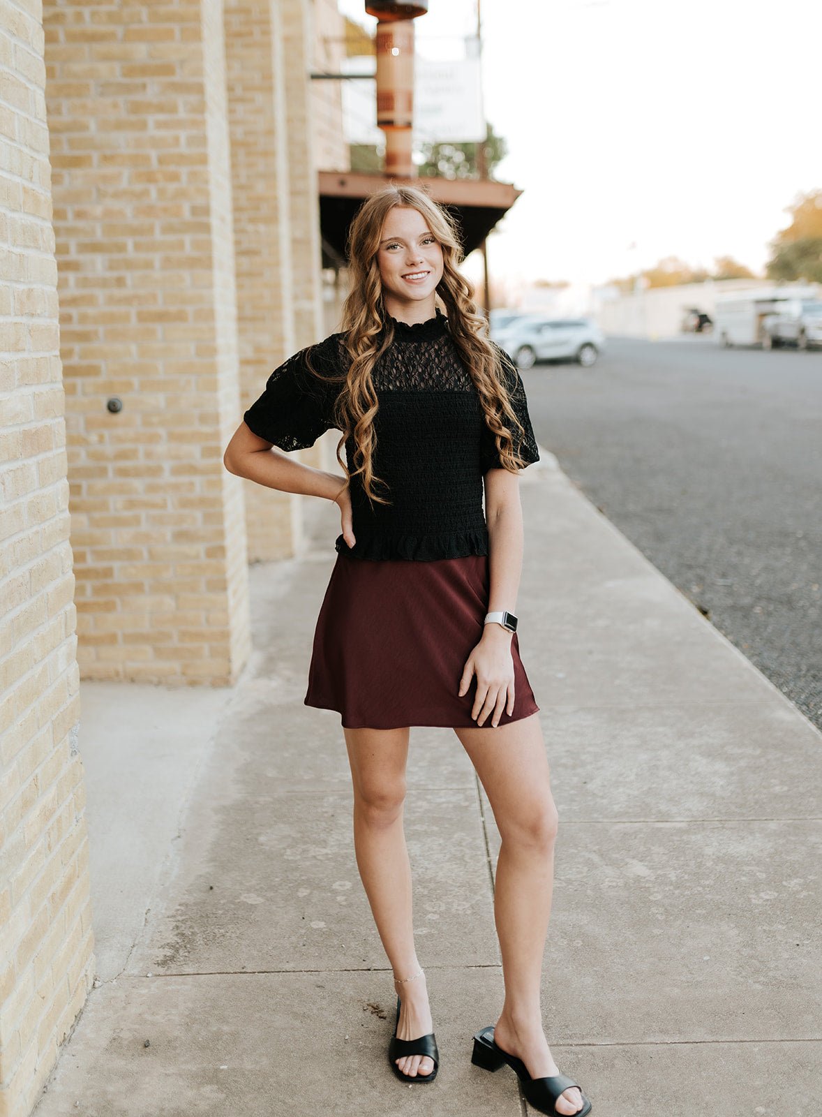 Chablis Mini Skirt Merlot ZK254561 - Southern Soule Designs
