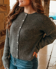 Charcoal Knit Cardigan with Heart - Shaped Buttons TBW13119 - Southern Soule Designs