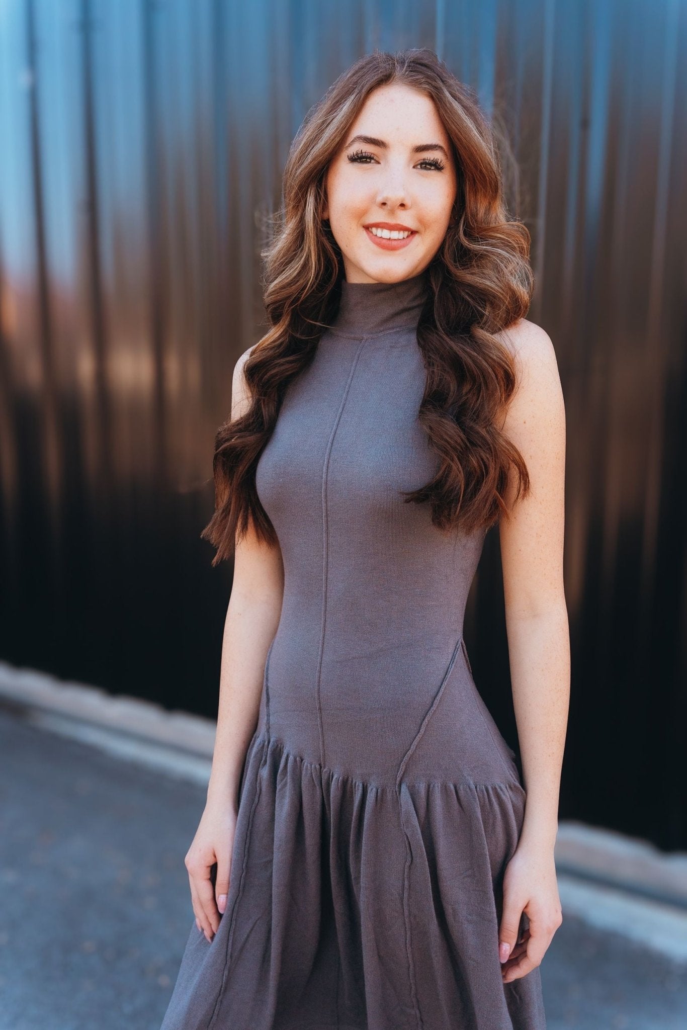Charcoal Sleeveless Maxi Dress ILD4273 - Southern Soule Designs