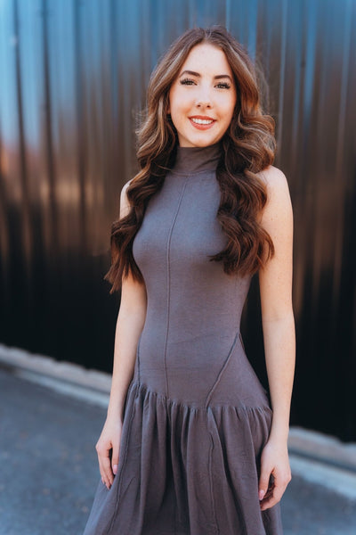 Charcoal Sleeveless Maxi Dress ILD4273 - Southern Soule Designs