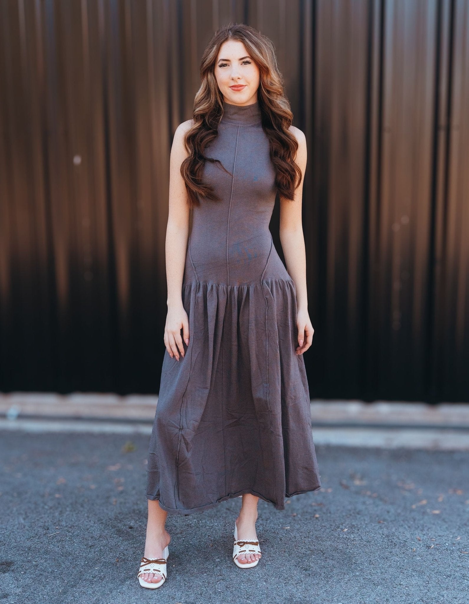 Charcoal Sleeveless Maxi Dress ILD4273 - Southern Soule Designs