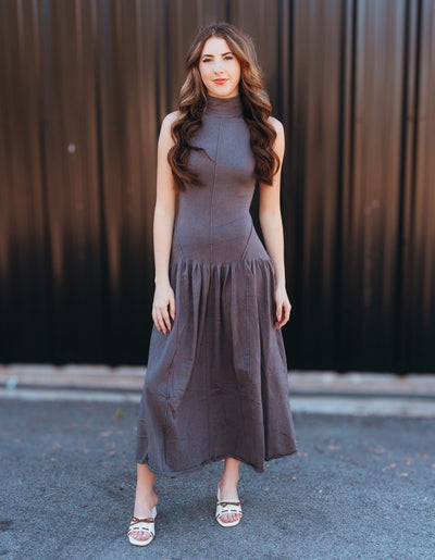 Charcoal Sleeveless Maxi Dress ILD4273 - Southern Soule Designs