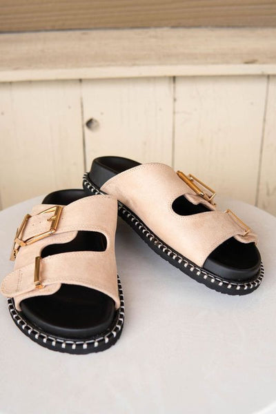 Charlotte Beige Suede Sandal - Southern Soule Designs