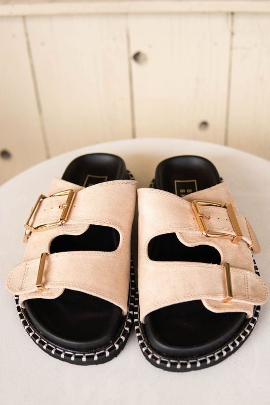 Charlotte Beige Suede Sandal - Southern Soule Designs