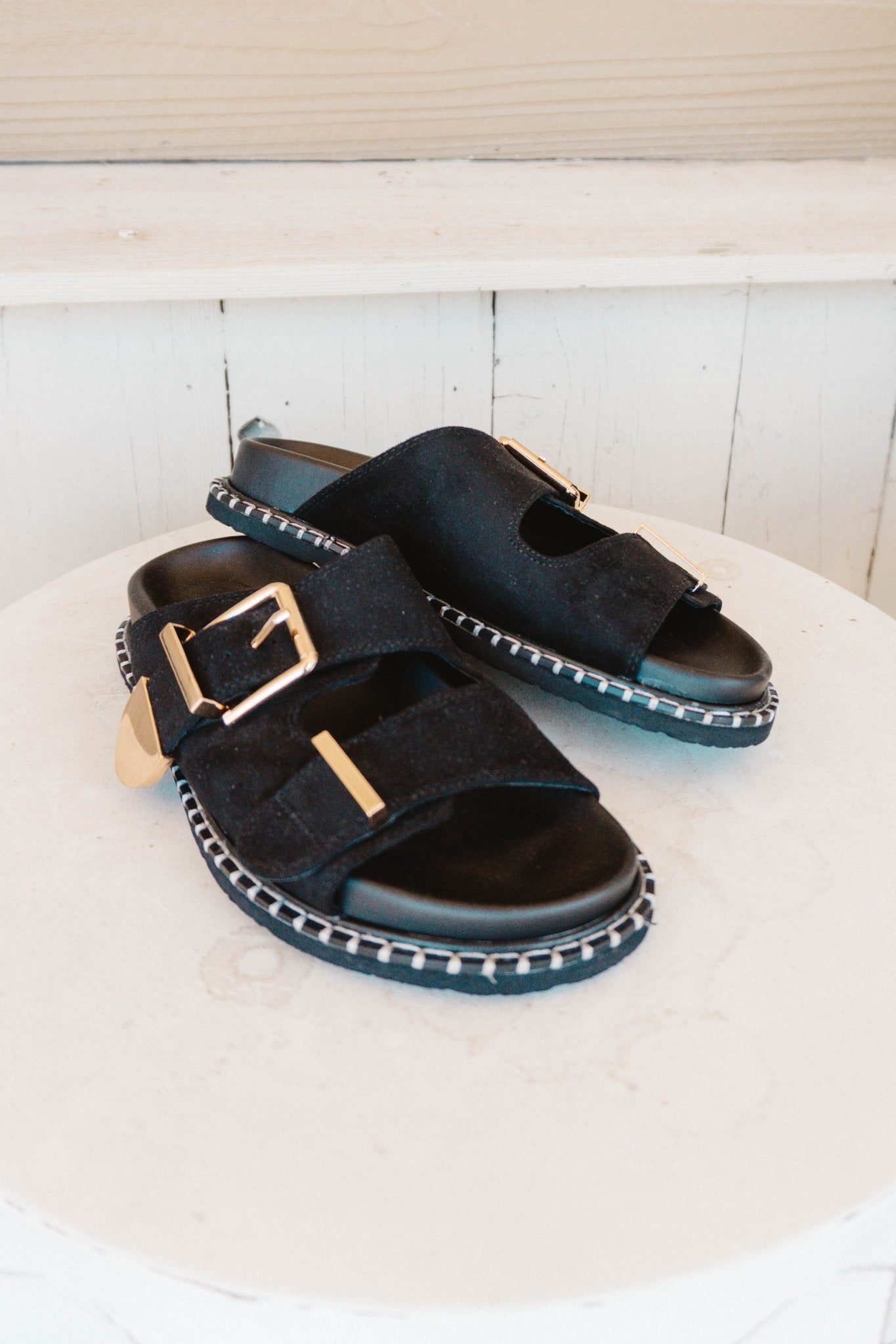 Charlotte Black Suede Sandal - Southern Soule Designs