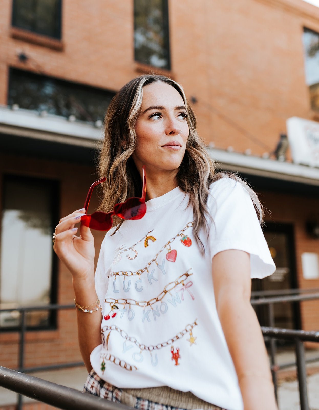 Charm Necklace Graphic Tee - Southern Soule Designs