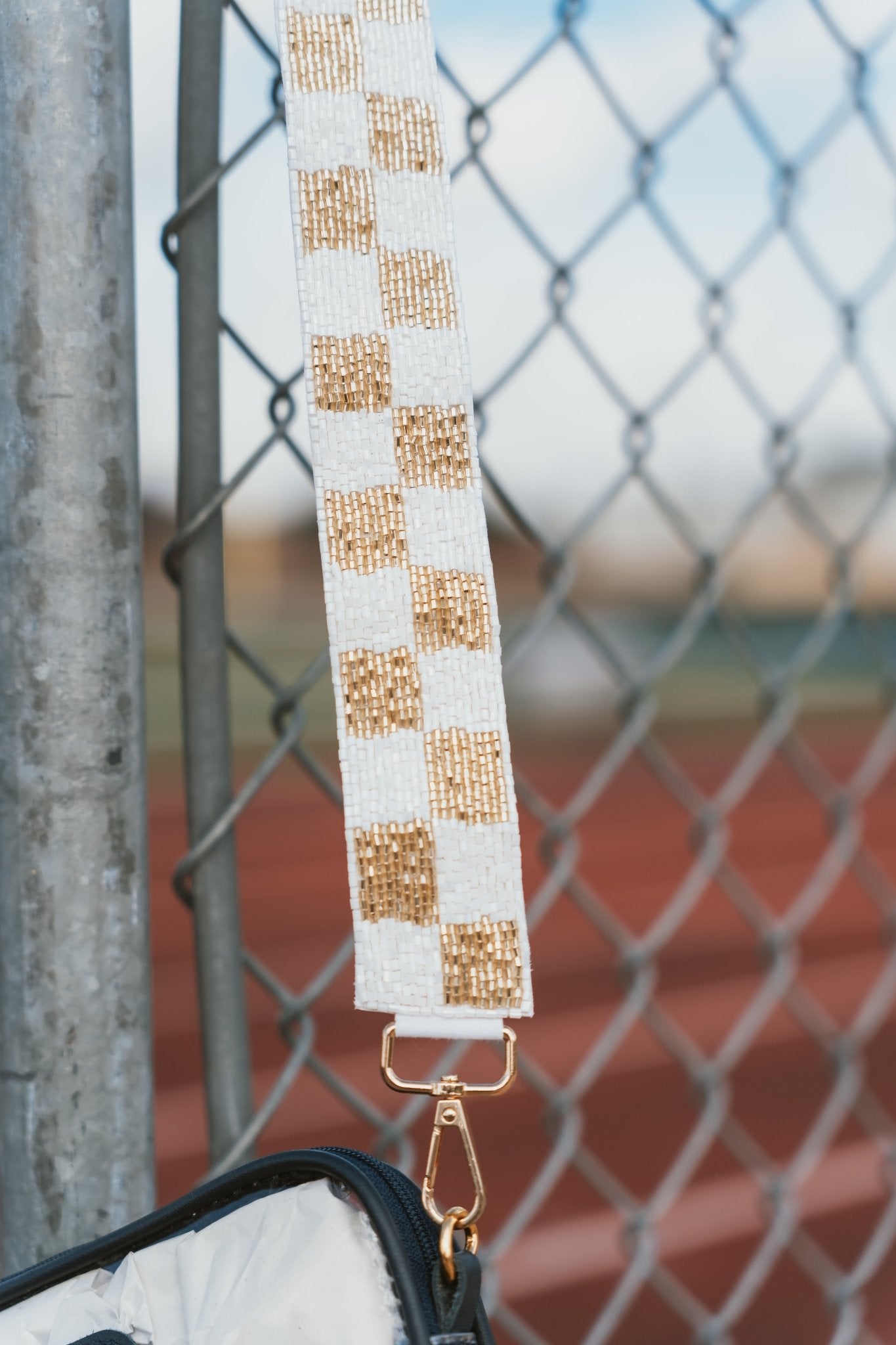 Checkered Gold/White Strap - Southern Soule Designs