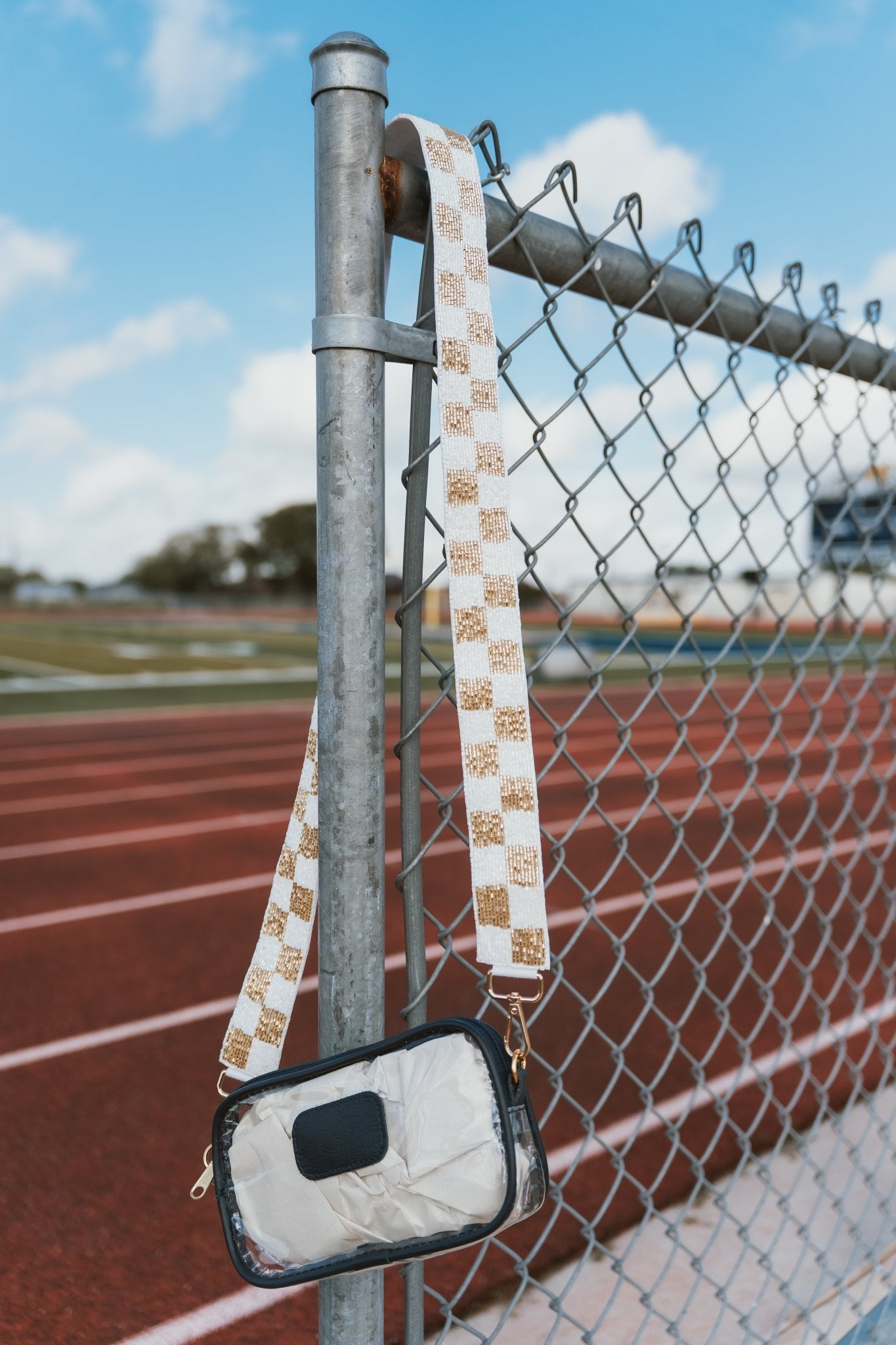 Checkered Gold/White Strap - Southern Soule Designs