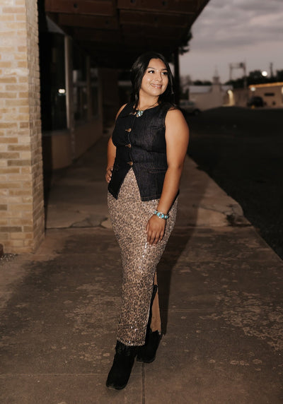 Cheetah Print Maxi Skirt SE4189 - Southern Soule Designs