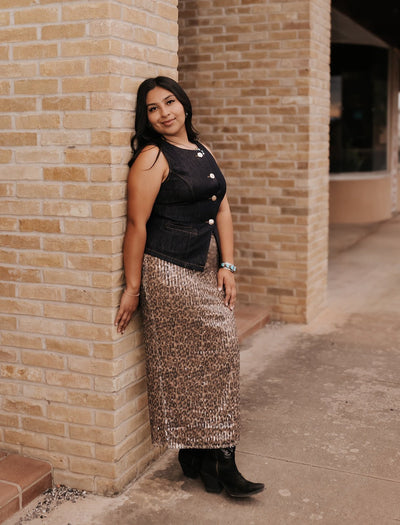 Cheetah Print Maxi Skirt SE4189 - Southern Soule Designs