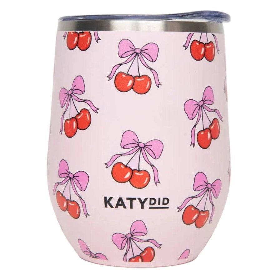 Cherry Bow Wine Tumbler Light Pink - Southern Soule Designs