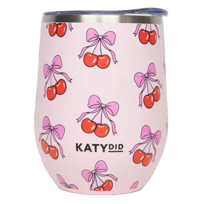 Cherry Bow Wine Tumbler Light Pink - Southern Soule Designs
