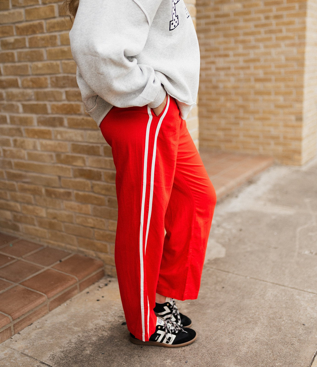 Cherry Linen Pants with Side Contrast Detail TF26-0321 - Southern Soule Designs