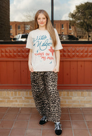 Chestnut Leopard Print Barrel Jeans PG10640 - Southern Soule Designs