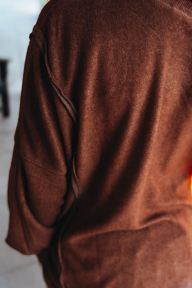 Chestnut Reverse - Seam Oversized Sweatshirt DZ25A029 - Southern Soule Designs