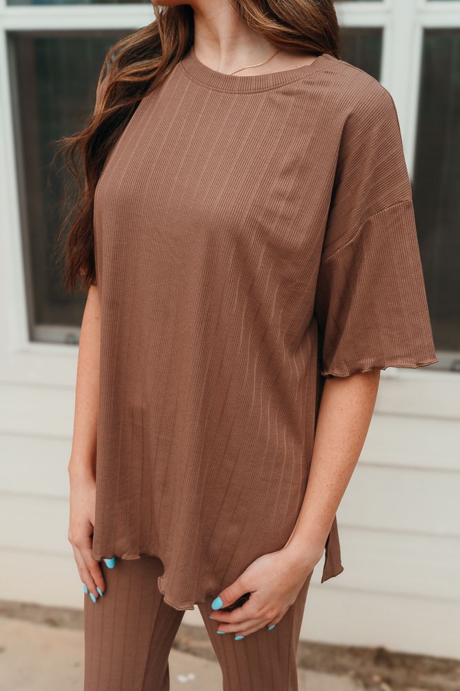 Chestnut Ribbed Knit Top and Pant Set WL24 - 8803 - Southern Soule Designs
