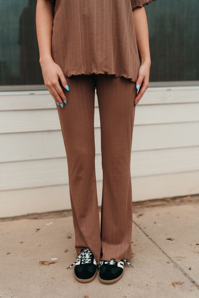 Chestnut Ribbed Knit Top and Pant Set WL24 - 8803 - Southern Soule Designs