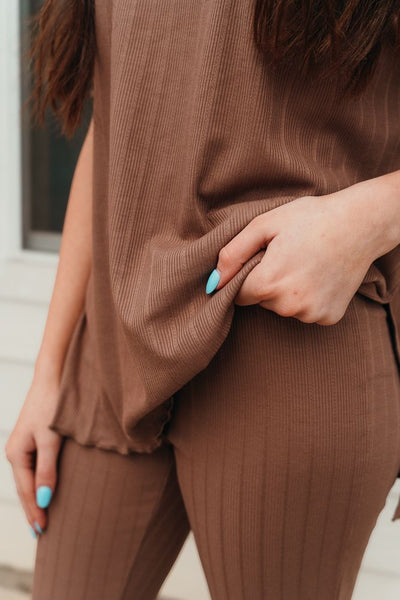 Chestnut Ribbed Knit Top and Pant Set WL24 - 8803 - Southern Soule Designs