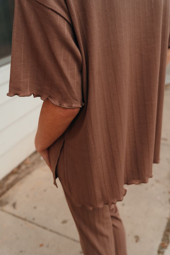 Chestnut Ribbed Knit Top and Pant Set WL24 - 8803 - Southern Soule Designs