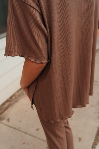 Chestnut Ribbed Knit Top and Pant Set WL24 - 8803 - Southern Soule Designs