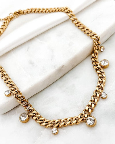 Chloe Crystal Cuban Chain Necklace - Southern Soule Designs