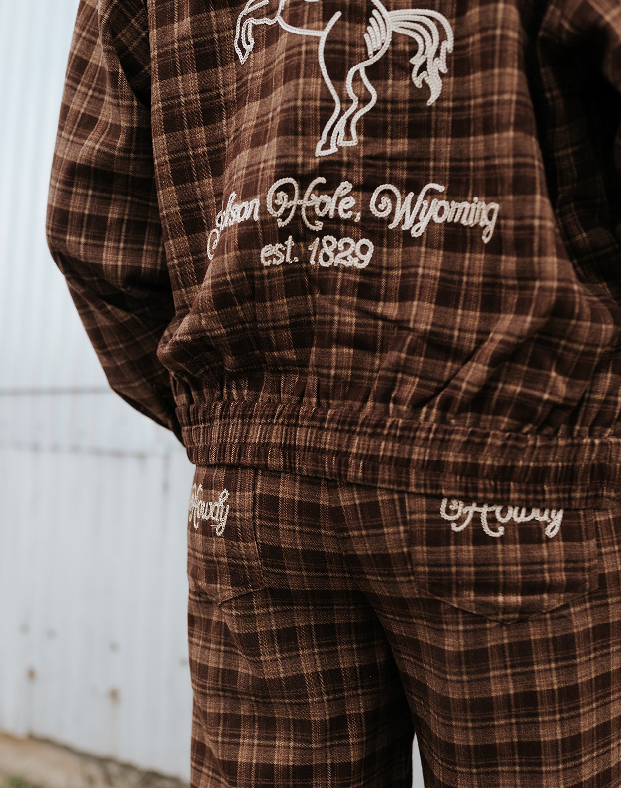 Chocolate Cowgirl Script Plaid Pant BRP3975 - Southern Soule Designs