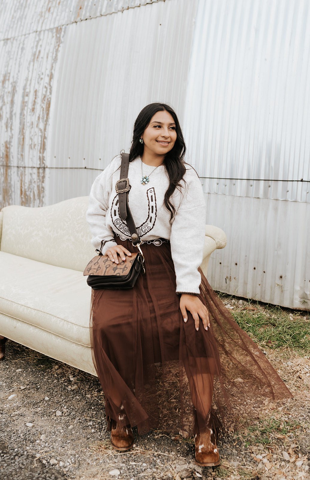 Chocolate Midi Skirt TU4300 - Southern Soule Designs